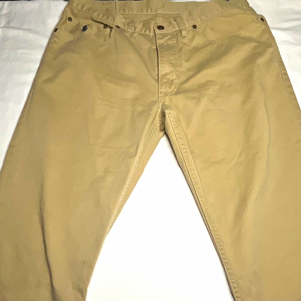 Polo Ralph Lauren Beige Cotton Twill Chino Pants Classic Fit Straight 34/32